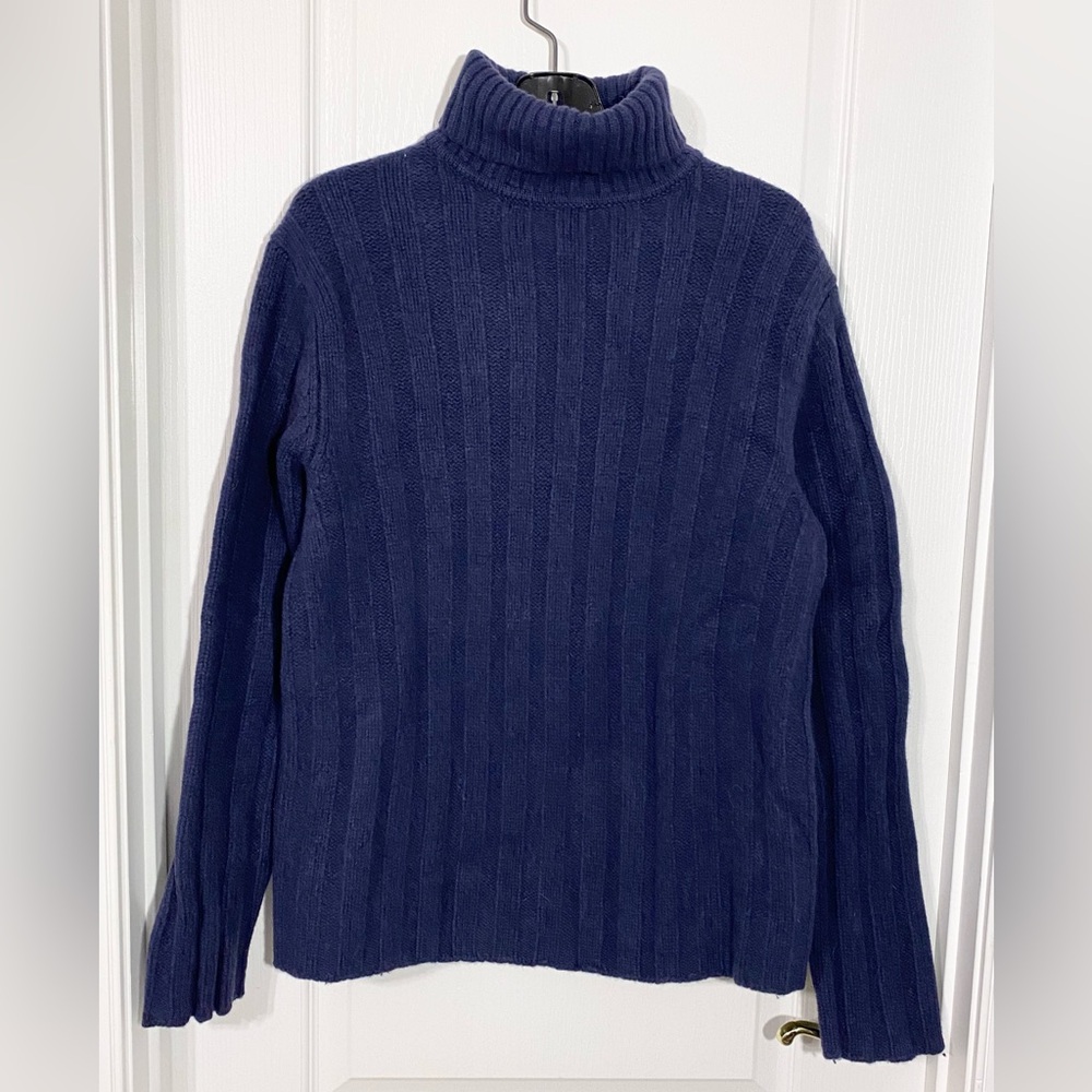 Y2K Express Lambswool Turtleneck Knit Sweater Vintage Navy Men’s Medium